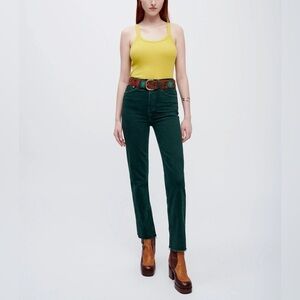NWT RE/DONE High Rise 70s Cigarette Corduroy Pants - Evergreen Size 30